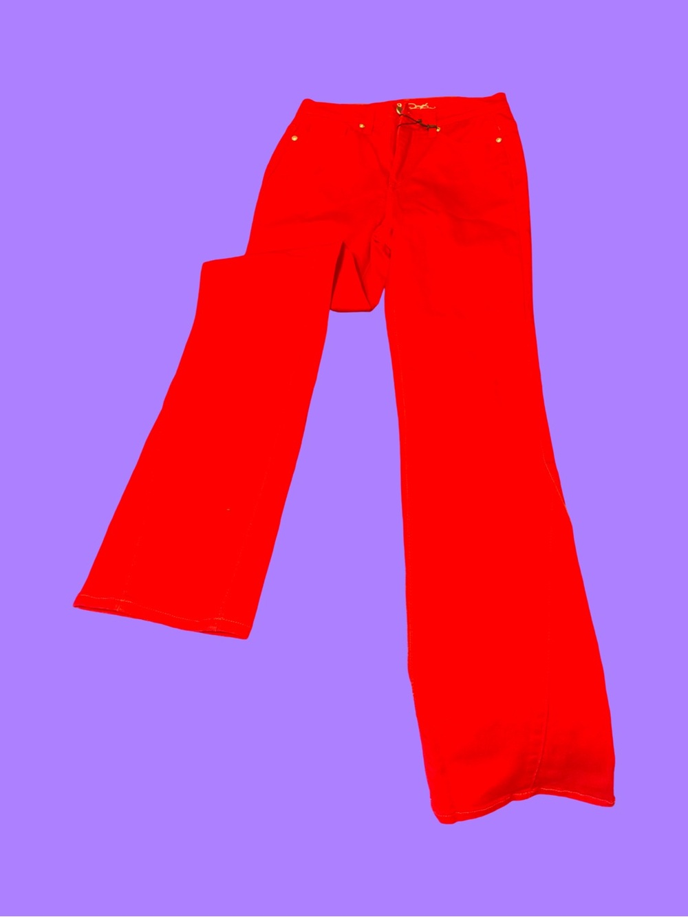 DG2 by Diane Gilman Bright Red Flare Jeans